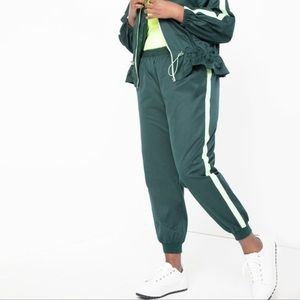 ELOQUII Jogger Pants with Side Stripe Plus Size 20 Green